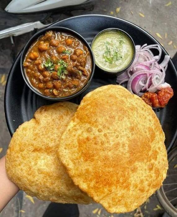 Delhi                                     Street food like chole bhature and local curries